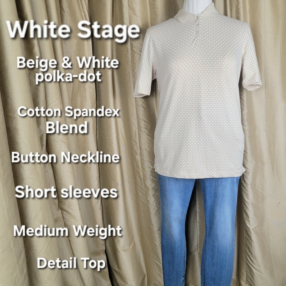 White Stag Beige Polka-Dot Men's Shirt